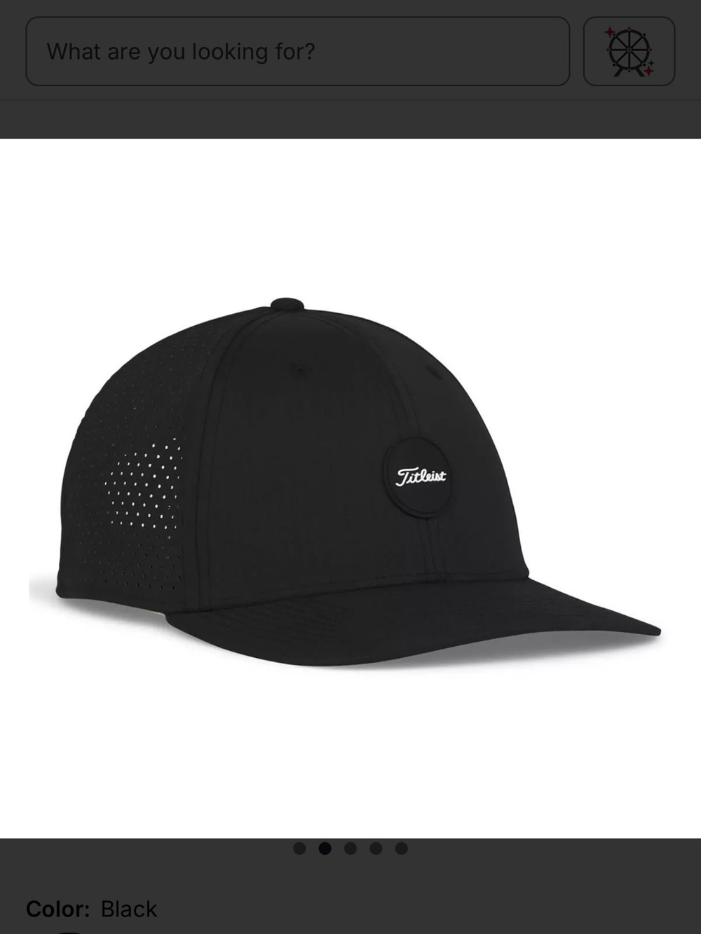 Titleist Black Perforated Golf Hat with Logo Patch